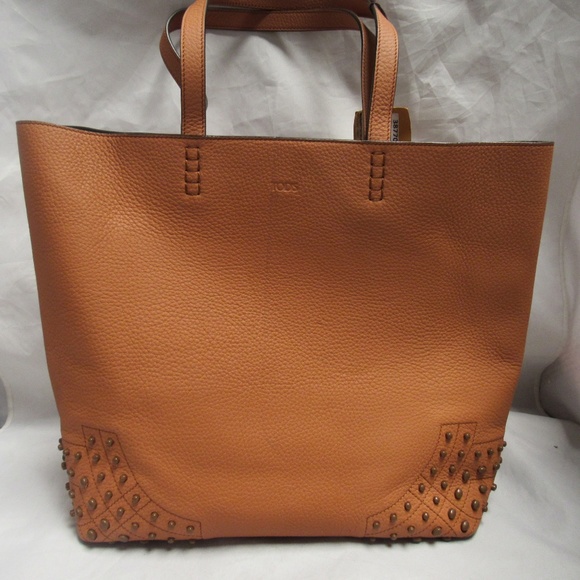 Tod's Handbags - Tod's Brown Leather Gommini Detailed Tote